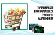TEB Ticari Kredi Kartlarınız ile Toptan Market ve Gıda Harcamalarınıza toplam 2.500 TL İndirim!  
